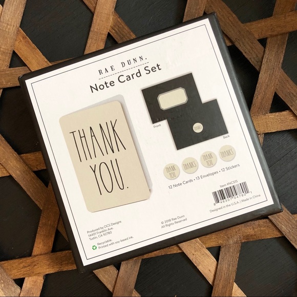 RAE DUNN•THANK YOU Card + Stickers set - Picture 3 of 6